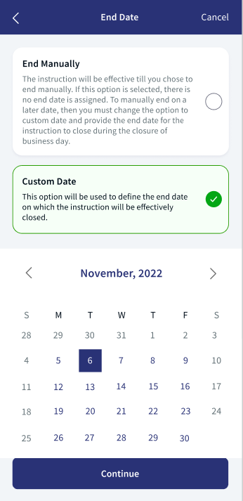 Custom End Date